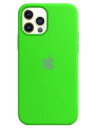 Чехол silicone case для iphone 12 pro lime green салатовый