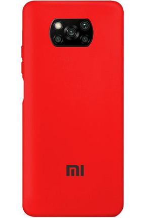 Чохол silicone case premium для xiaomi poco x3 red (01) червоний