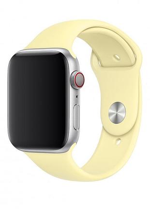 Силиконовый ремешок для apple watch 42mm/44mm/45mm mellow yellow желтый