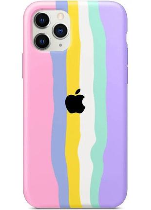 Silicone rainbow case iphone 11 pro max (01) pink rainbow