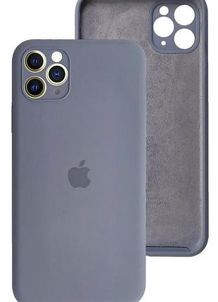 Чохол silicone case full camera protective для iphone 12 pro max lavander grey лаванда сірий