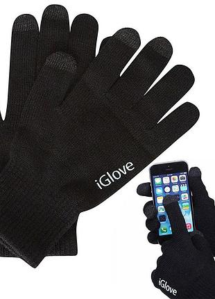 Перчатки для сенсорных экранов igloves, унисекс, one size / зимние перчатки для телефона с сенсорными пальцами