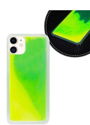 Чехол неоновый песок для iphone 11 (02) lemon лимонный