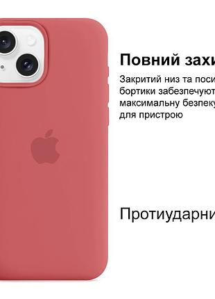 Чехол kassel silicone full case protective для iphone 14 с микрофиброй красный camellia 2