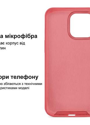 Чехол kassel silicone full case protective для iphone 14 с микрофиброй красный camellia 5