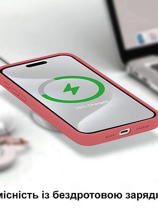 Чехол kassel silicone full case protective для iphone 14 с микрофиброй красный camellia 8