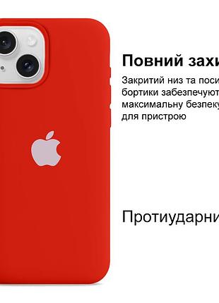 Чехол kassel silicone full case protective для iphone 14 с микрофиброй красный wine red 2