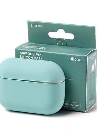 Чехол silicone case color box для airpods 1/2 - mint green