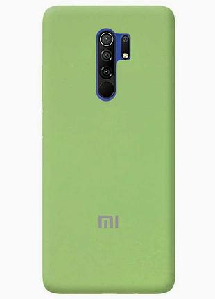 Чехол silicone case premium для xiaomi redmi 9 mint (19) мятный