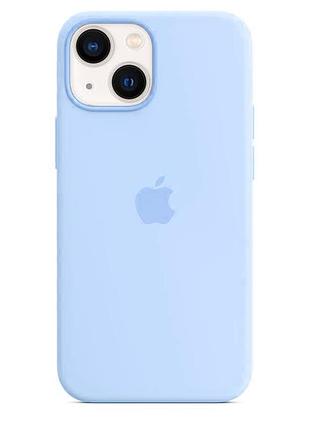 Чехол silicone full case для iphone 14 lilac cream (14) голубой