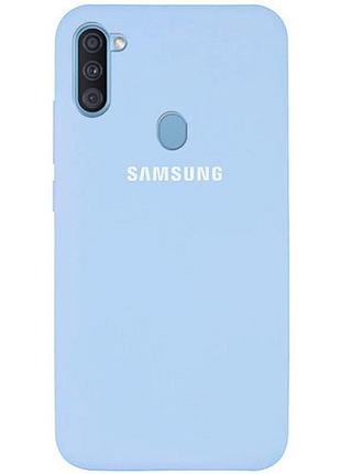 Чохол silicone case для samsung premium a11 lilac cream (11) блакитний