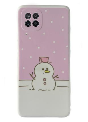 Чехол новогодний premium для samsung a12 (06) снеговик новогодний