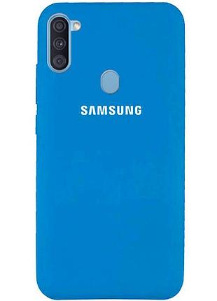 Чохол silicone case для samsung premium m11 blue (16) синій