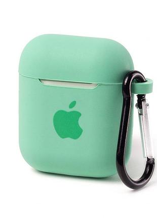 Чехол silicone case с карабином для airpods 1/2 - spearmint