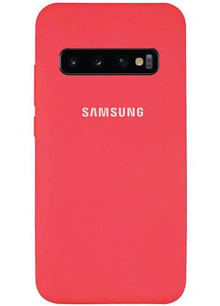 Чохол silicone case для samsung premium s10 camelia (15) світло-червоний