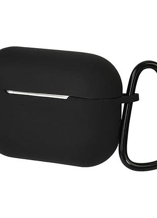 Чехол silicone case color box (карабін) для airpods pro - black