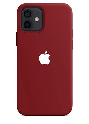 Чохол silicone case для iphone 12 mini product red темно-червоний