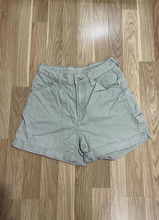 Шорти жіночі літні короткі h&m кольору хакі xs