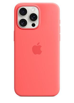 Чехол silicone case with magsafe для iphone 15 pro max - guava