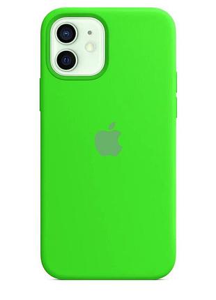 Чехол silicone case для iphone 12 lime green салатовый