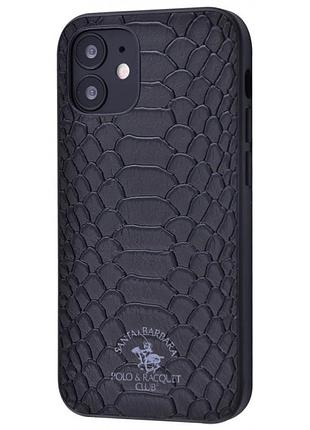 Чохол шкіряний leather case для iphone 11 polo knight (05) black чорний