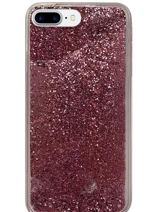 Чехол silicone с блестками для iphone 8 plus (02) rose розовый