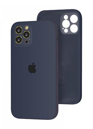 Чехол silicone full case camera protective для iphone 14 pro max dark blue (28) темно синий