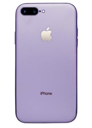 Чохол silicone glass case для iphone 8 plus (03) lilac ліловий
