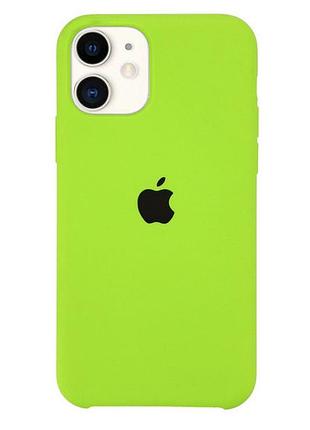Чехол silicone case для iphone 11 lime green салатовый