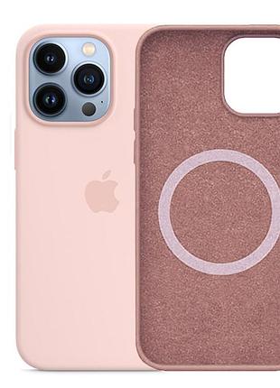 Чехол silicone case with magsafe для iphone 13 pro max pink sand (01) пудра