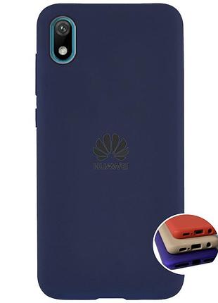 Чехол silicone full case для huawei y5 2019 (28) dark blue темно синий