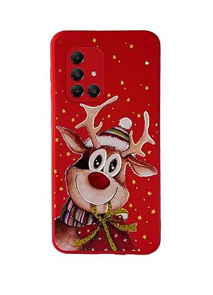 Чохол новорічний tpu для samsung a51 (06) олень merry christmas червоний