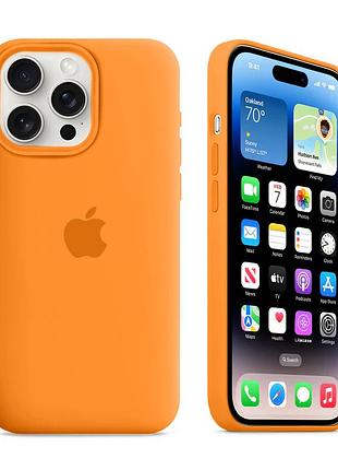 Чохол kassel silicone full case protective для iphone 15 pro з мікрофіброю оранжевий papaya