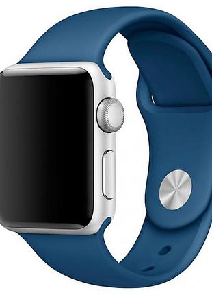 Силиконовый ремешок для apple watch 38mm/40mm/41mm navy blue синий
