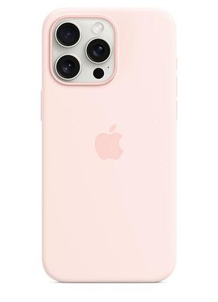Чехол silicone case with magsafe для iphone 15 pro max - light pink