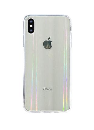 Чехол прозрачный rainbow для iphone xs max радужый