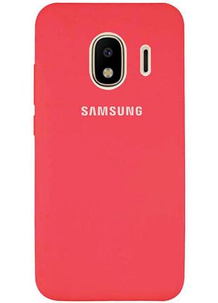 Чехол silicone case для samsung premium j4 plus camelia (15) светло красный