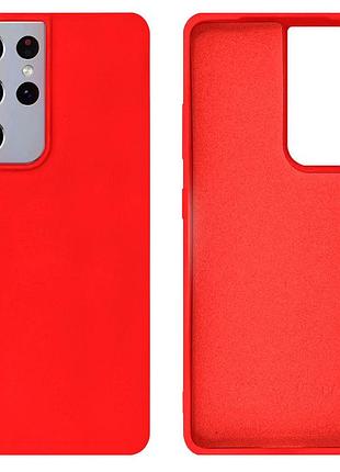 Чехол silicone case camera protective для samsung s22 ultra (01) красный red