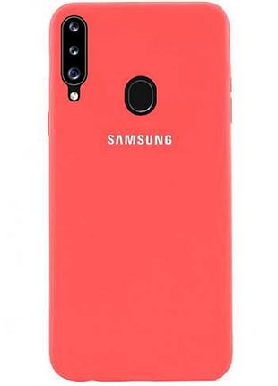 Чохол silicone case для samsung premium a20s coral (12) кораловий