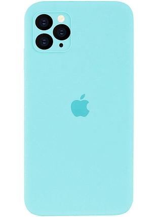 Чехол silicone full case camera square (квадратные) для iphone 11 pro max sea blue (02) бирюза