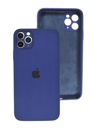 Чохол silicone case full camera protective для iphone 11 pro navy blue синій