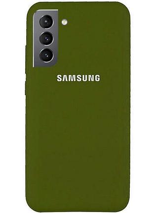 Чохол silicone case для samsung premium s21 khaki (25) зелений