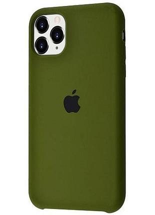 Чехол silicone case для iphone 11 pro khaki зеленый
