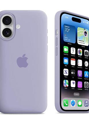 Чехол kassel silicone full case protective для iphone 16 с микрофиброй фиолетовый light lilac