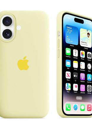 Чехол kassel silicone full case protective для iphone 16 с микрофиброй желтый mellow yellow