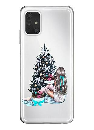 Чехол прозрачный новогодний clear для samsung a51 (02) новогодня настроение