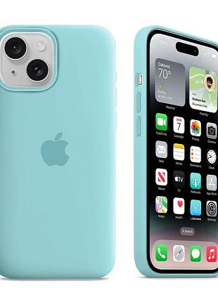 Чехол kassel silicone full case protective для iphone 13 с микрофиброй голубой cyan