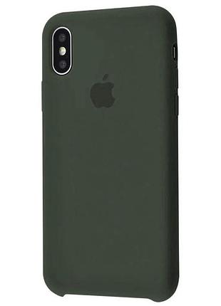 Чохол silicone case для iphone xs max forest green темно-зелений