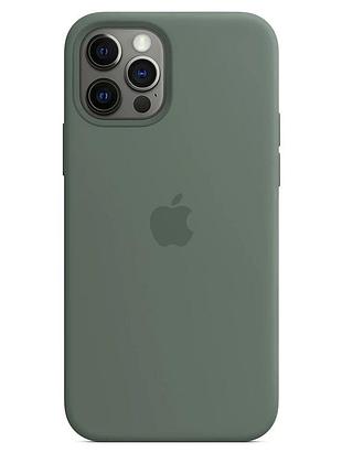 Чохол silicone case для iphone 12 pro max pine green зелений