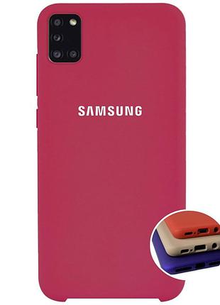 Чехол silicone full case для samsung a21 (23) rose red бордовый